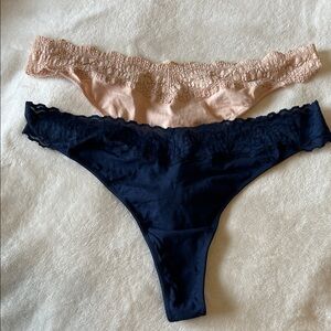 New Cosabella (2) Lace Thongs Size 3X Blue Nude Adore Thong Plus Lovelie Thong